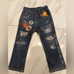 BAPE KIDS BAPE EMBLEM DENIM PRINT Legging size：90cm